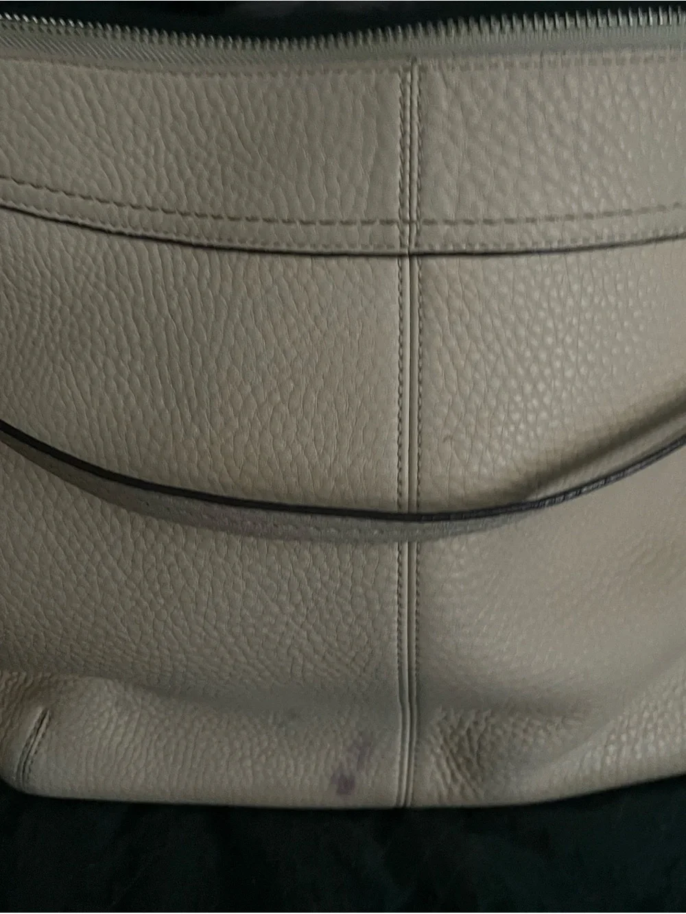 Vintage Cream Leather Coach Tote Bag